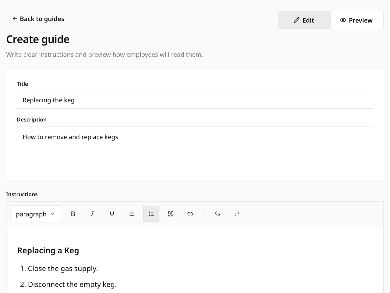 Workhal Guide creation product screenshot