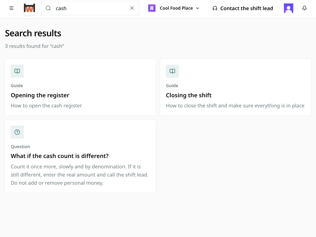 Workhal Search & personal notes product screenshot